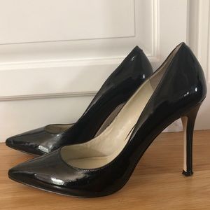 BCBG Black Patent Leather Pointed Toe Pumps